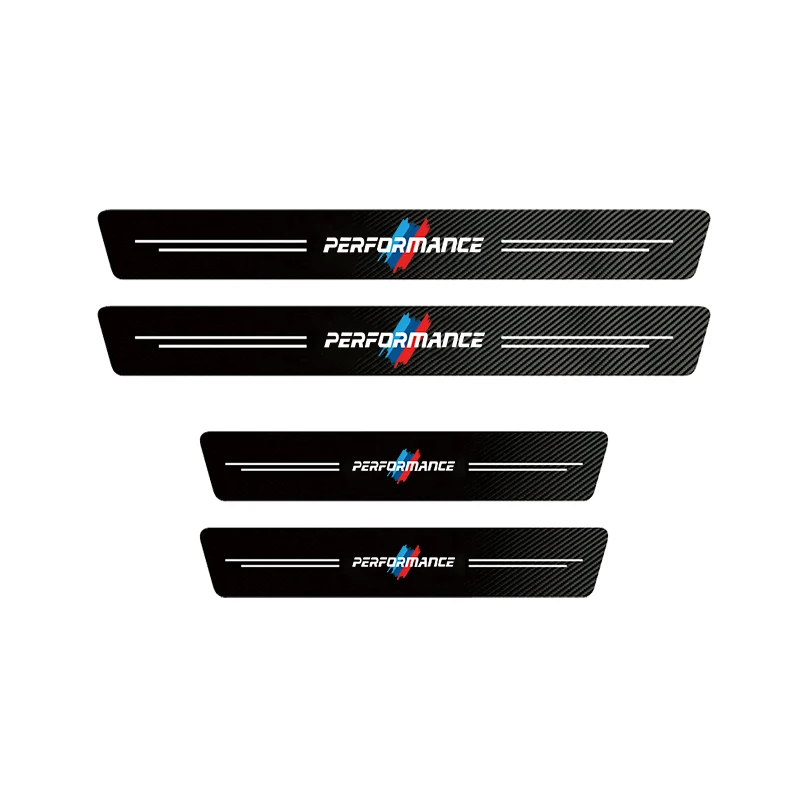 Car Carbon Fiber Door Sill Strip Anti-kick Sticker Anti-scratch Door Sill Strip For BMW Performance E46 E90 F10 F30 E61 E62 E93