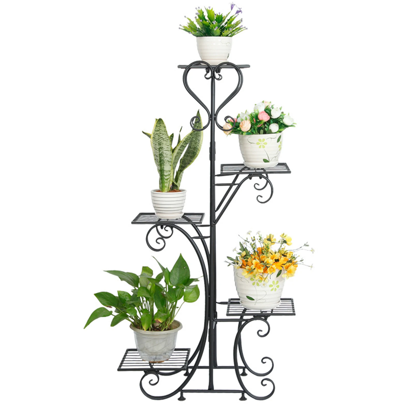 5 Tier Metal Flower Pot Stand Plant Display Holder Indoor Balcony Garden 50*25*106CM