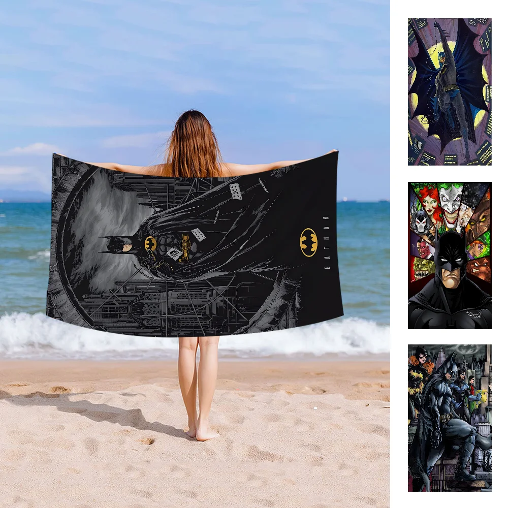 Cartoon B-BatmanS Microfiber Beach Towel Absorbent Quick Dry Soft Yoga Swimming Resort Mountain Climbing Towel