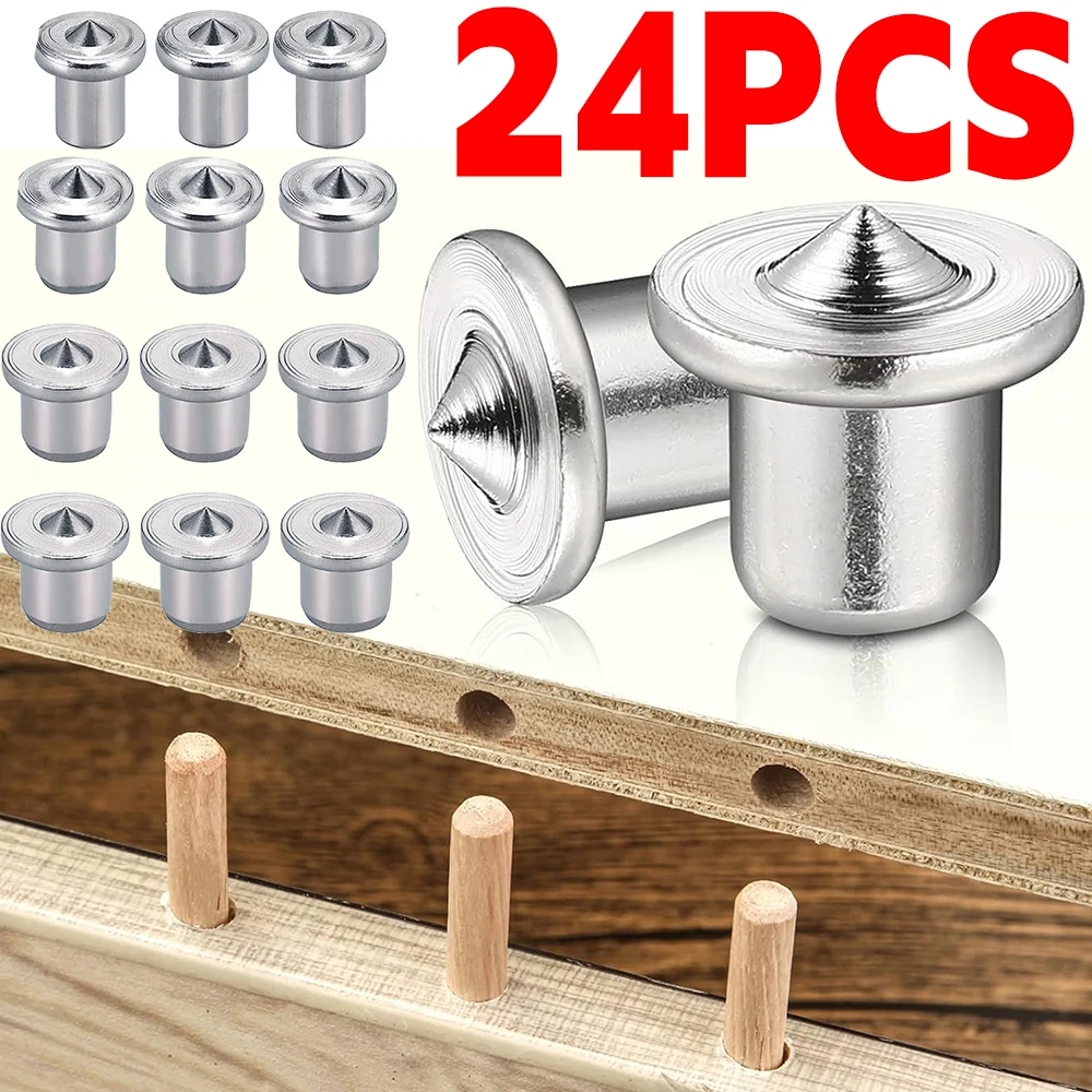 8/24PCS Dowel Aid Tenon Center Punch Hole Set Dowel Drill Centre Points Pin Locator Woodworking Tools Transfer Plugs 6/8/10/12mm