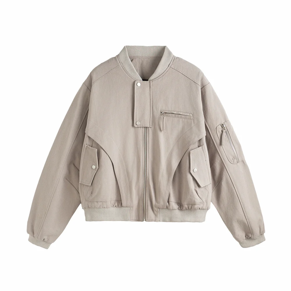 

Men's Jacket Autumn Long Sleeve Baseball Uniform Thin Jacket Solid Zipper Casual Jacket Outdoor Sports Coat