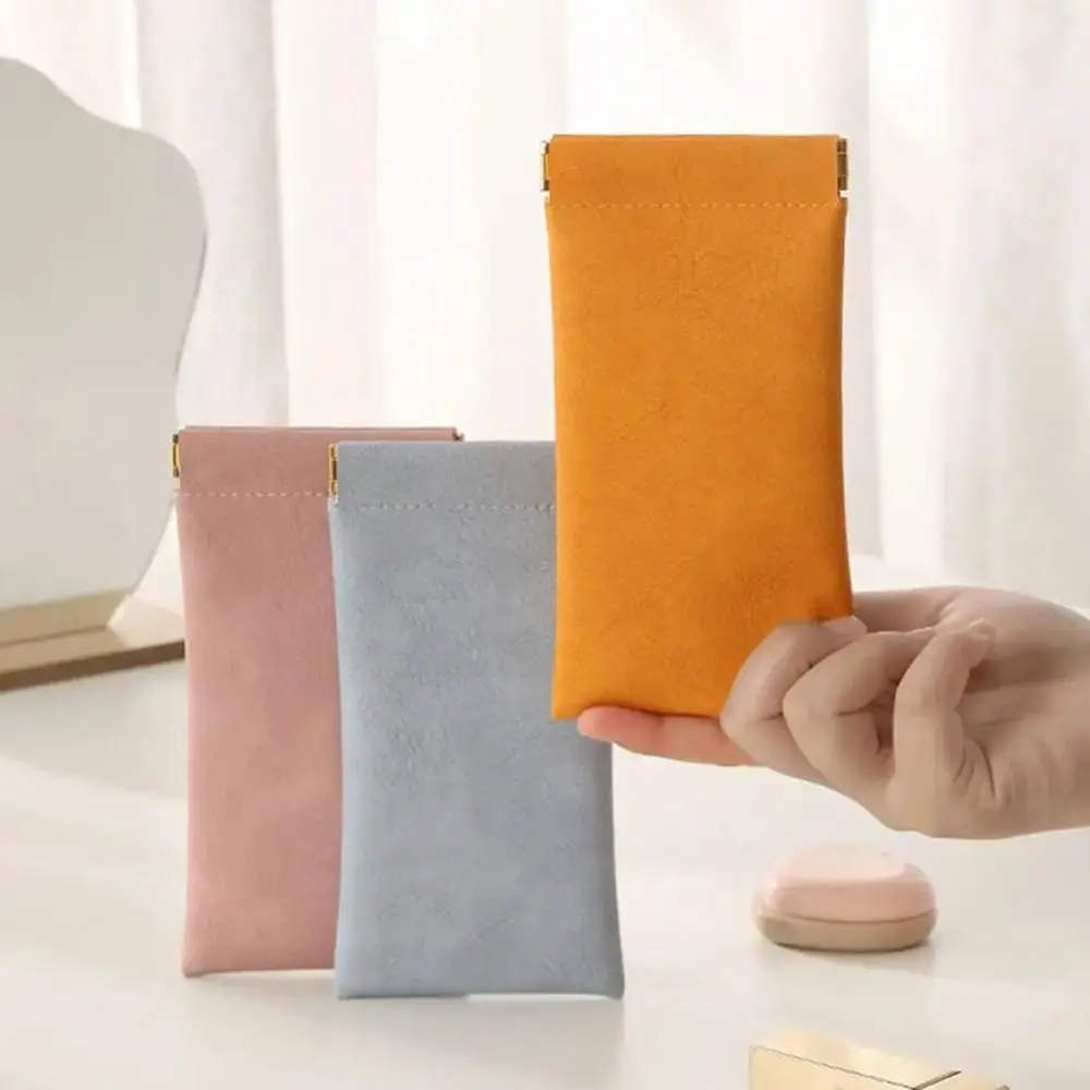 New Cortex Texture Glasses Storage Bag Shrapnel Mouth 18×9cm Glasses Bag Automatic Closed Storage Bags
