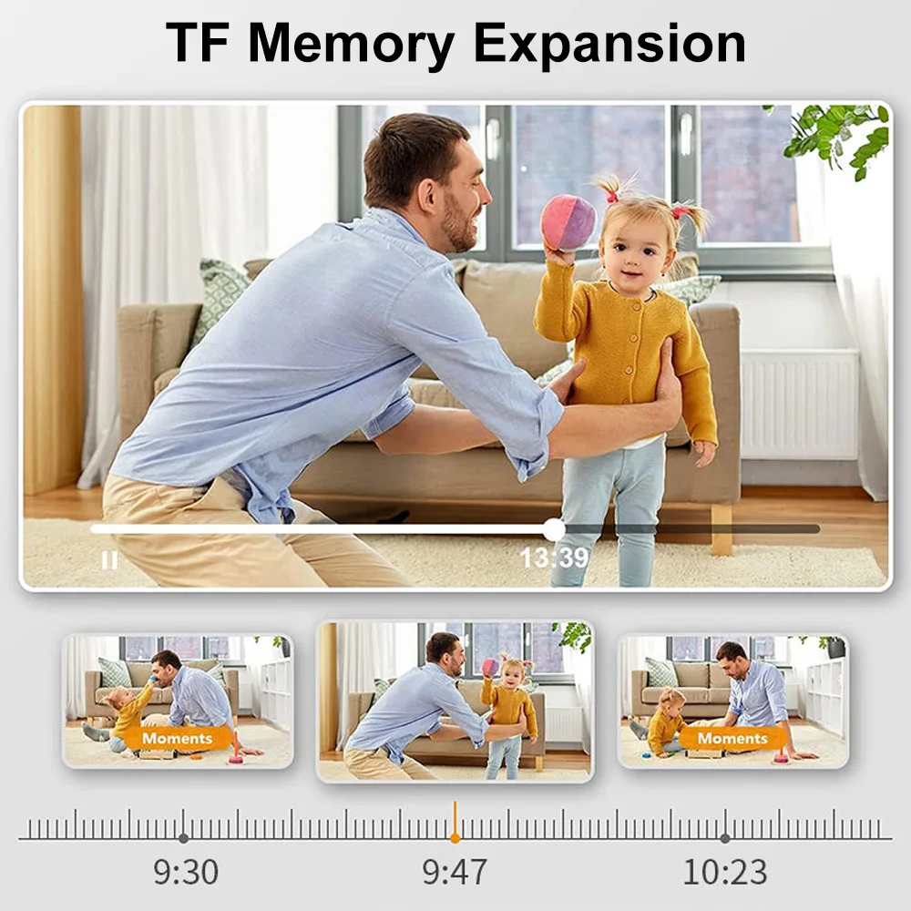 كاميرا IP واي فاي صغيرة HD 1080P كاميرا داخلية لاسلكية للرؤية الليلية اتجاهين الصوت كشف الحركة مراقبة الطفل V380 #2