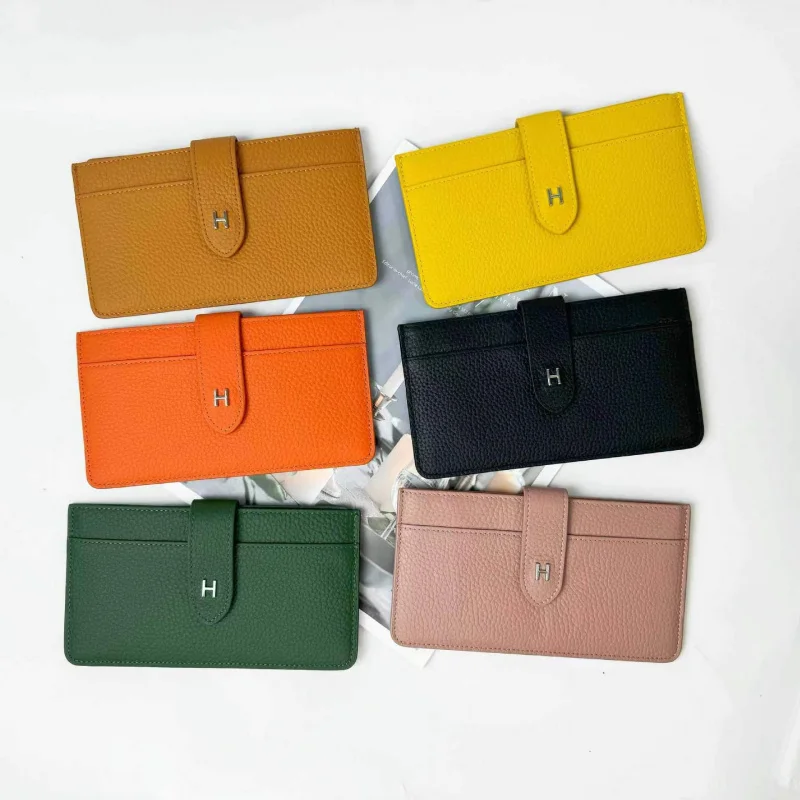 

Women's Leather Ultra-Thin Long Wallet Removable Separate Multi-Card-Slot Clutch Wallet Korean Style Fashion Simple