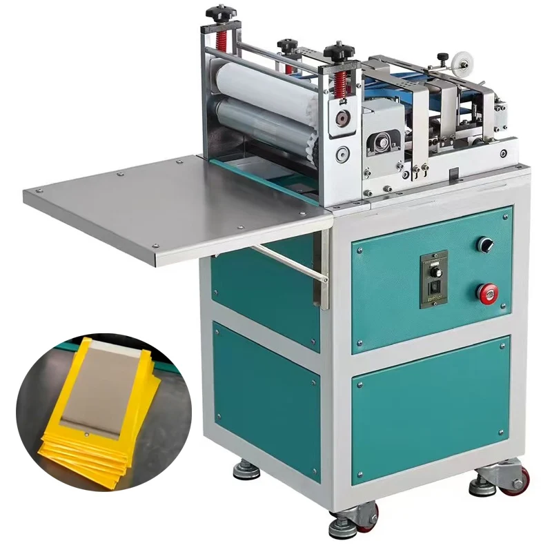 

Small three-sided folding machine for making hardcover books and calendar boxes