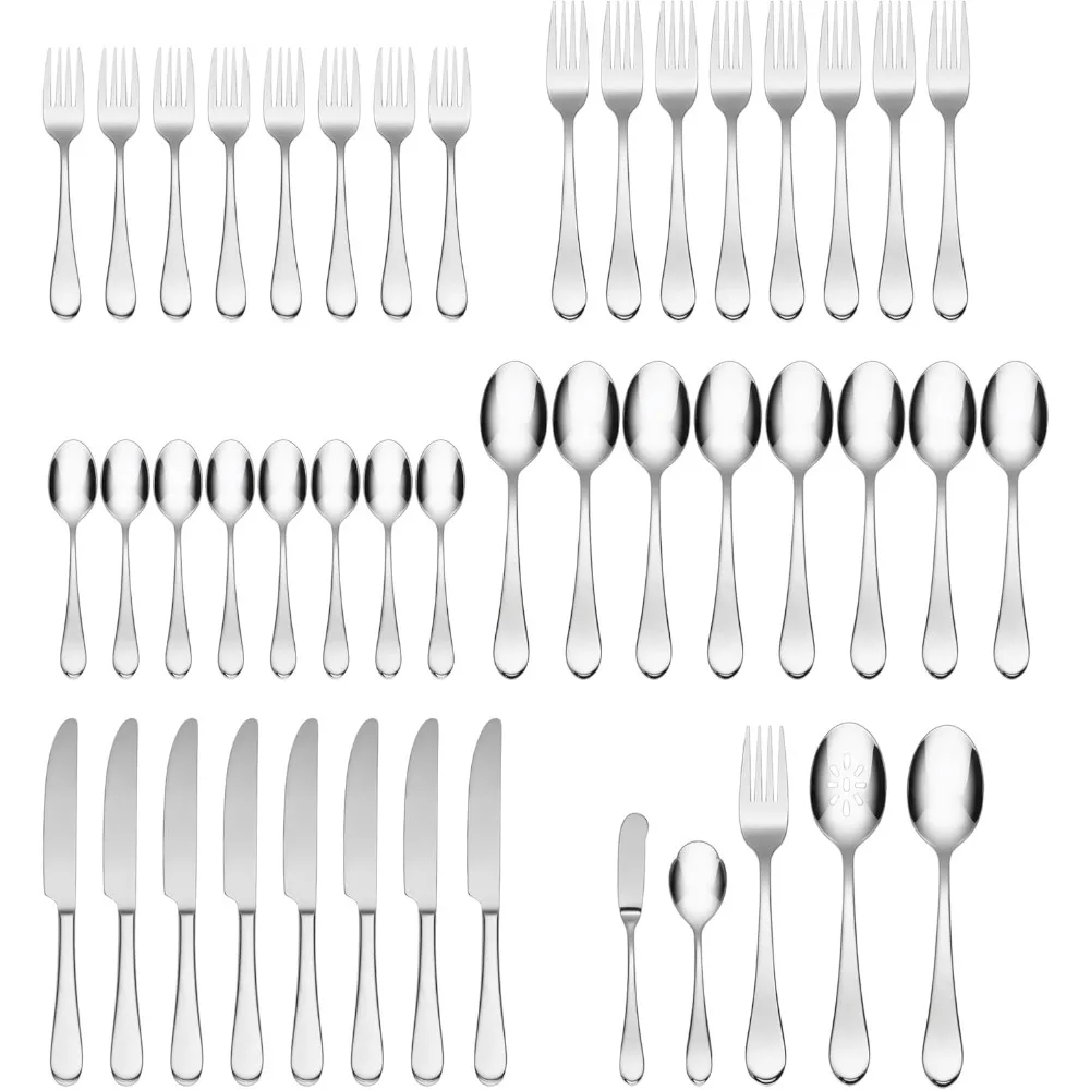 Elegant 45-Piece Silverware Set for Eight People