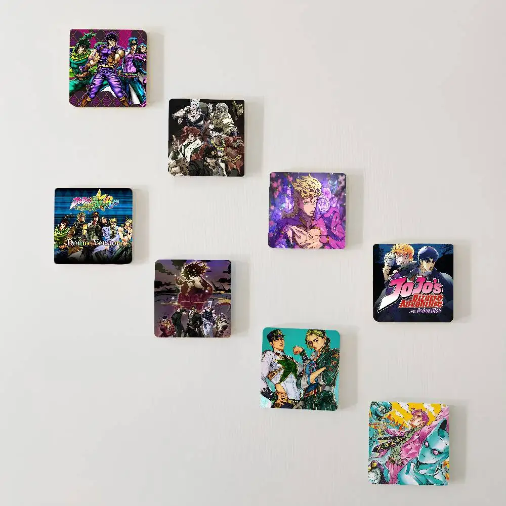 JoJos Bizarre Adventure, imán para nevera, soporte magnético personalizado para fotos, superficie de imagen cuadrada duradera, imanes para nevera, 1 ud.