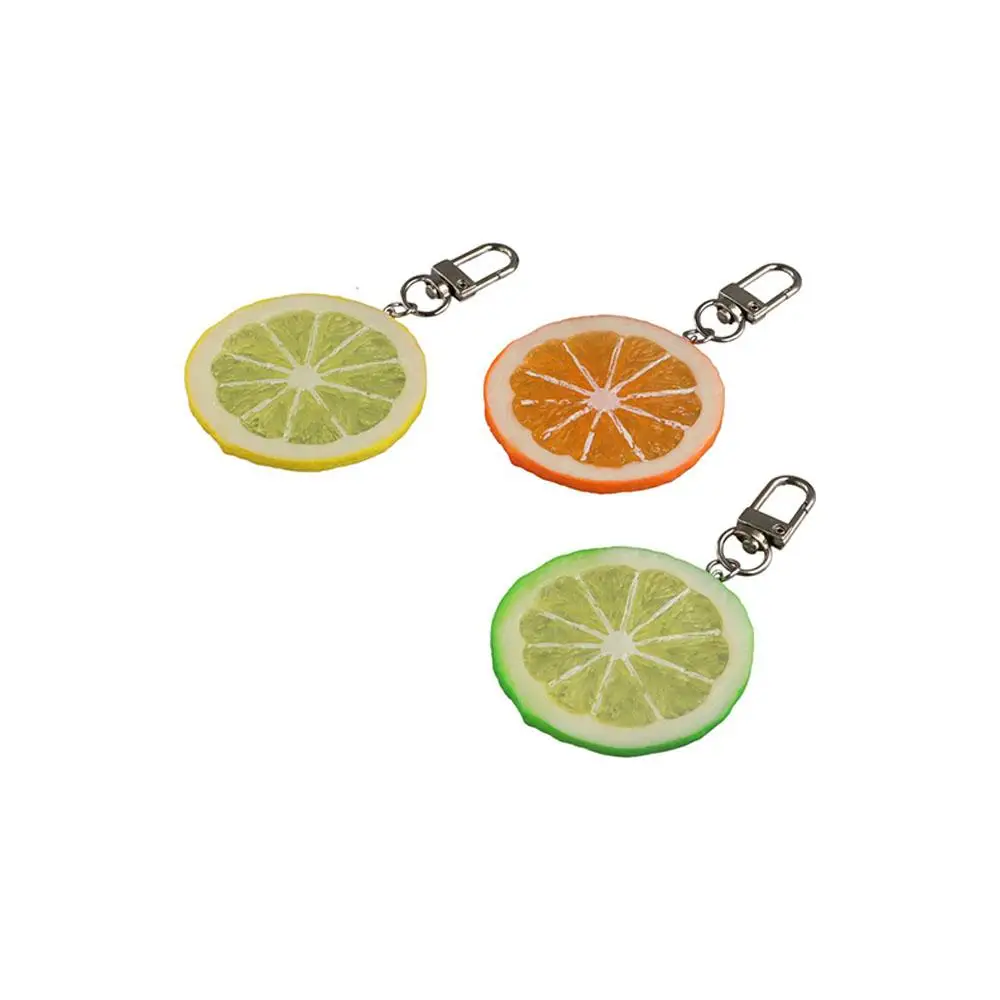 Sweet Food Lemon Slice Key Chain PVC Acrylic Hot-dog Pendant Korean Style Orange Slice Simulation Food Key Ring Women