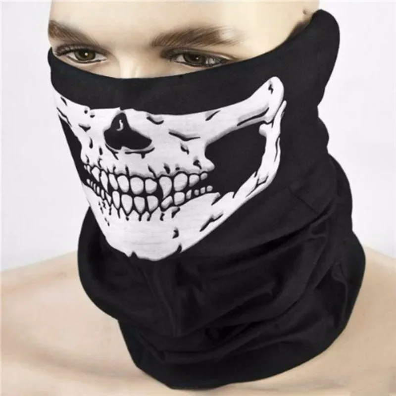

2024 Halloween White Skeleton Gloves and Skull Face Mask for Adult Horror Costume Party Scary Ghost Cosplay Dress-up Supplies