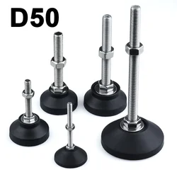 4Pcs Adjustable Lathe Leg Dia 50mm Thread Type Adjustable Levelling Foot Pad Swivel Base Articulating Leg M8 M10 M12