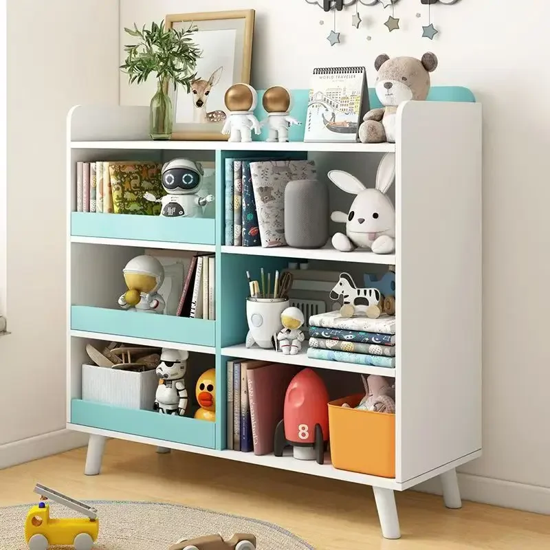 AOLIVIYA Simple Children's Floor-standing Bookshelf, Storage Rack with Living Room Student Reading Shelf Home Toy Organizer B931