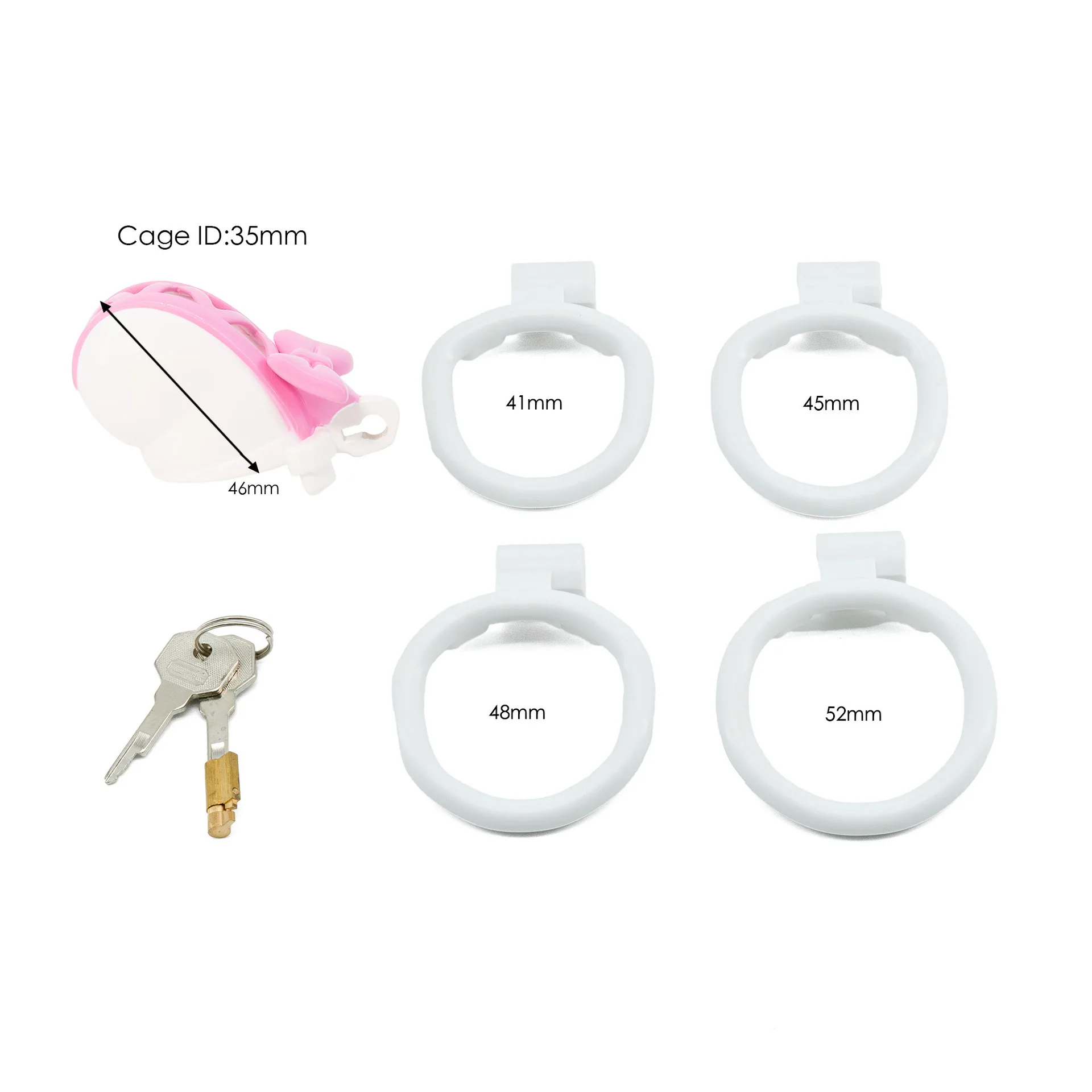 Pink Bow Chastity Cages Sissy Gay Two-tone Craft Chastity Locks Male Locks Pseudo Sissy Chastity Device Escape-proof Cheat-proof - view 6