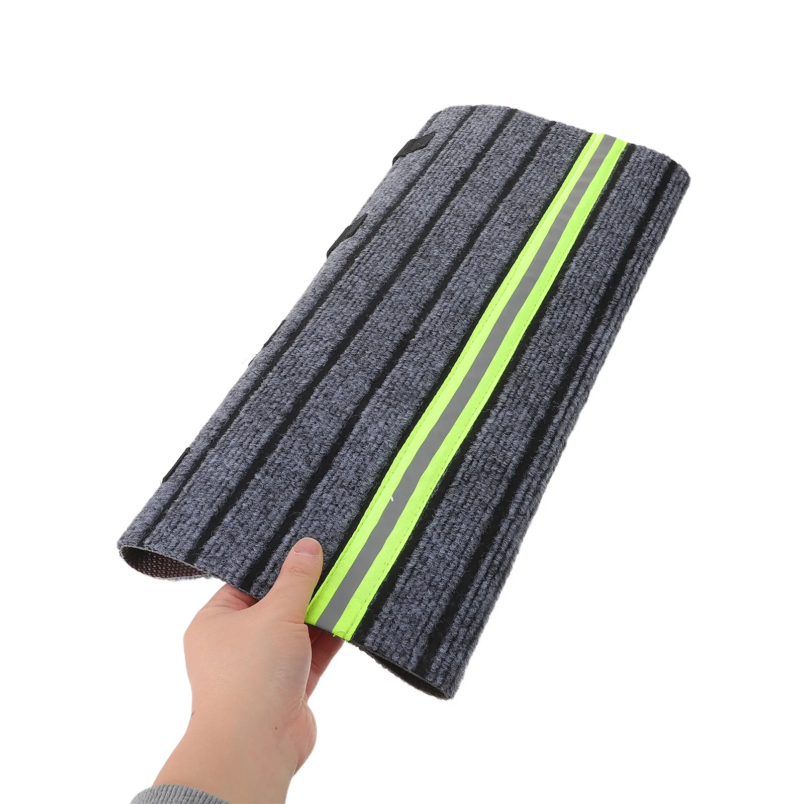 

Rv Step Mat Outdoor Stair Tread Reflective Strips 18.1x9.8 Anti Slip Carpet Cover Camper Step Rug Motorhome Entry Weather