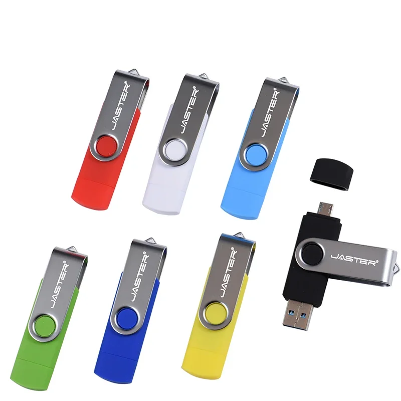 Pendrive OTG multifuncional 2 en 1, memoria USB con Clips de Metal plateado, regalo creativo, 64GB, 32GB, 16GB y 8GB