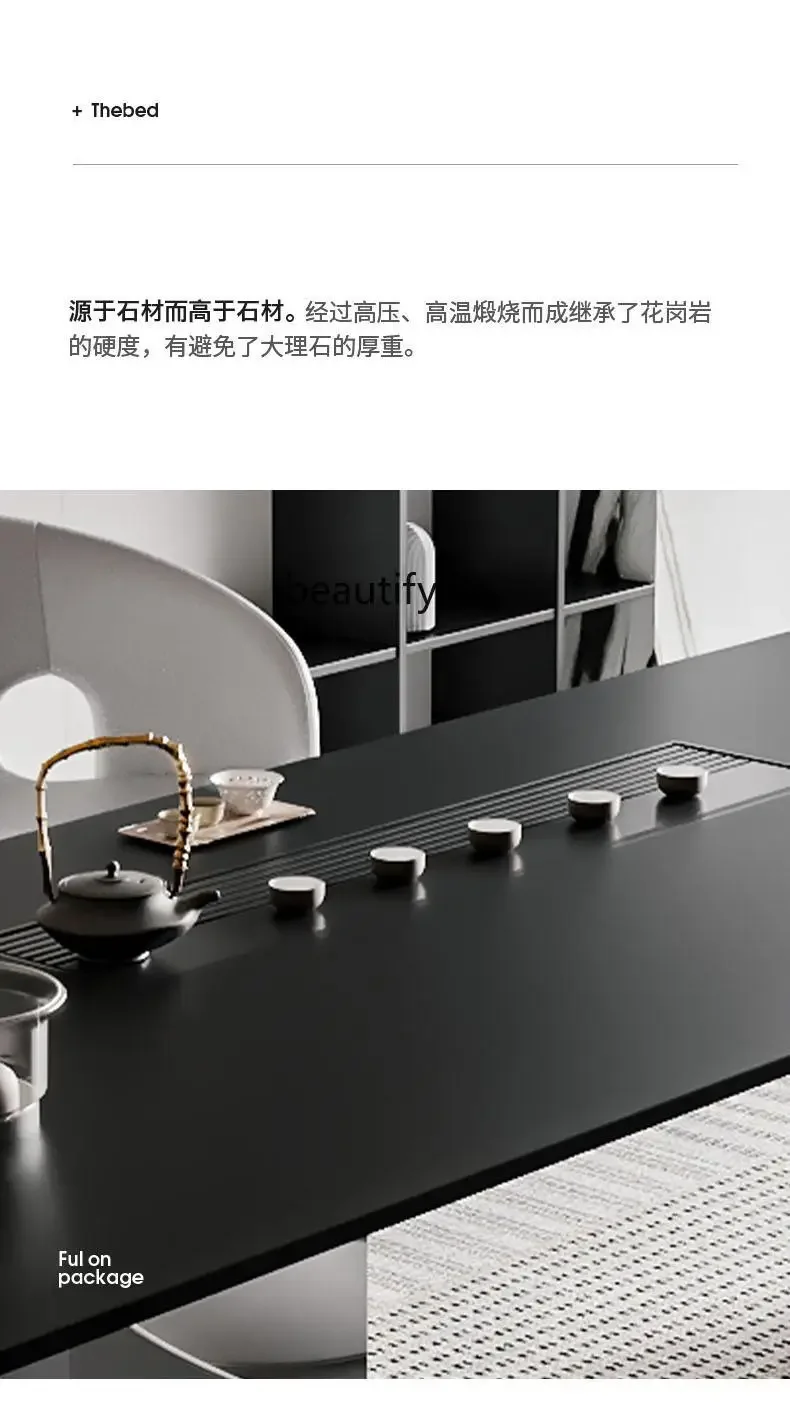 Stone Plate Table-Chair Set Office Kung Fu Desk Tea Table Kettle Integrated