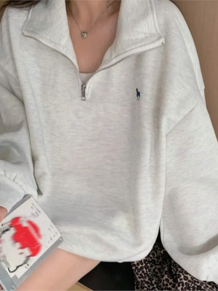 Felpa autunnale da donna felpe da donna larghe casual stile coreano felpe da donna a maniche lunghe moda top