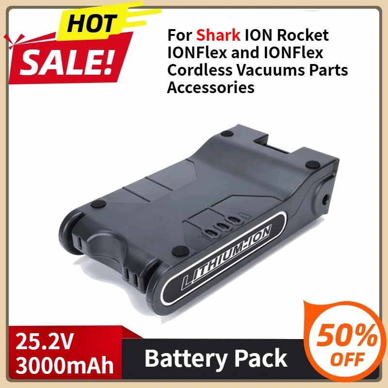 

XBAT200 25.2V 3000mAh Lithium-ion Battery Pack for Shark ION Rocket IONFlex and IONFlex Cordless Vacuums Parts Accessories