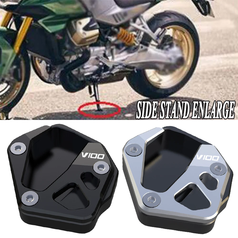 

2023 2024 For Moto Guzzi V100 V 100 Mandello S Side Stand Enlarge Kickstand Enlarger Support Extension Motorcycle Accessories