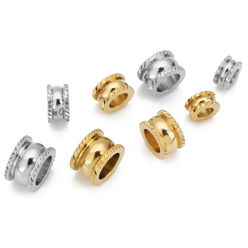 20개 6/7/8/9mm 지름 스테인리스 스틸 루즈 비즈 스페이서 비즈 DIY 쥬얼리 목걸이 용품 팔찌 액세서리
