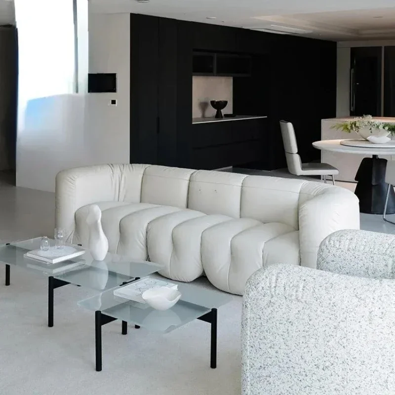 Sofa straight row, black sofa in the live stream of the photography studio