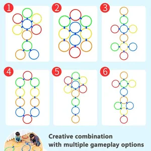 مجموعة حلقة القفز الشبكية للتدريب البدني للأطفال ، ألعاب تفاعلية بين الوالدين والطفل ، 10 أطواق ، 10 موصلات طوق أفضل 10 صفقات مبيعات من Pirapora - رقم 4