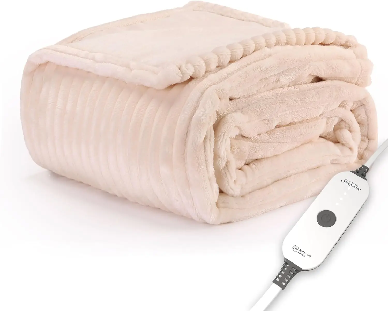 

Royal Velvet Heated Blanket with 4 Heat Settings, Auto Shut-Off, Fast Heating, Silky Comfort in Champagne Color, 50" x 60"
