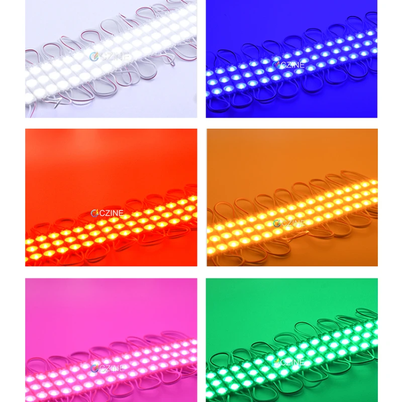 20Pcs 12V SMD 3 LED Module Injection White Waterproof IP65 Decorative 2835 Strip Bar Light Lamp Warm White Red Green Blue Pink