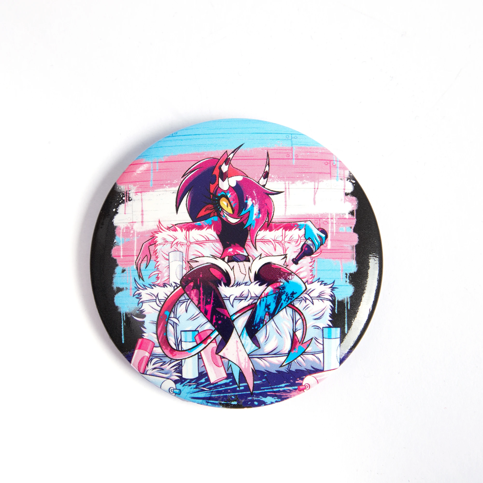 58 مللي متر أنيمي Helluva Boss Sallie May Ozzie Verosika Loona Fizz تأثيري حلي شارة دبوس SPTE صفيح بروش دعامة عيد الميلاد جيلف #2