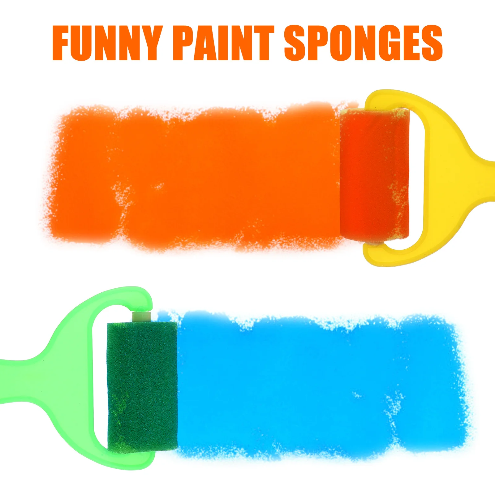 

4Pcs Wide Handle Sponge Roller Brush Drawing Supplies Portable Painting Roller Sponge Tools Painting Tools
