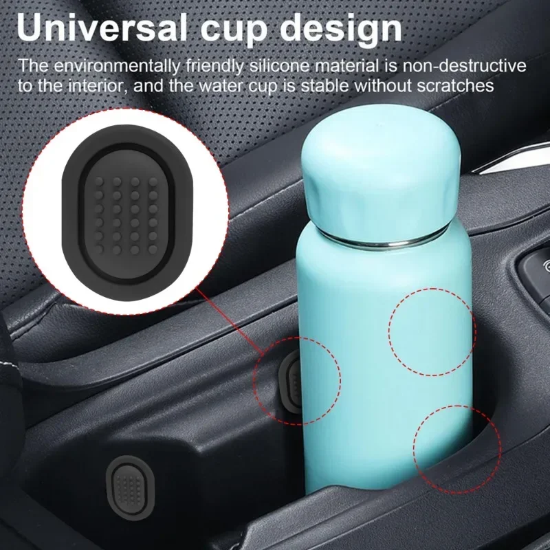 Car Mounted Shock Absorber Water Cup Limiter Universal Car Water Cup Groove Anti-collision Decal Noise Reduction Silicone Pad