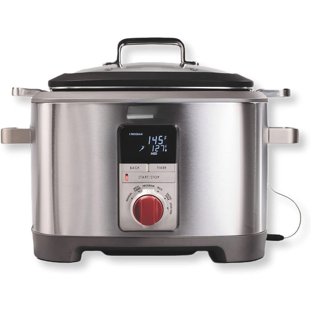 

Gourmet Programmable 6-in-1 Multi Cooker with Temperature Probe, 7 qrt, Slow Cook, Rice, Sauté, Sear