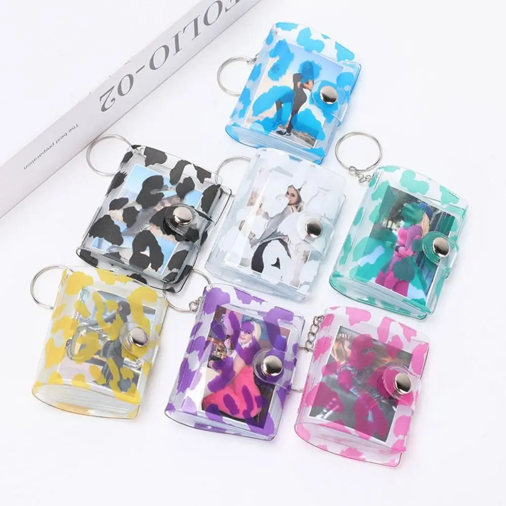 

Easy to Use With Keychain Leopard Print Photo Album Cute Cartoon Mini Card Album Chic Star-chasing Photo Album Photo Storage