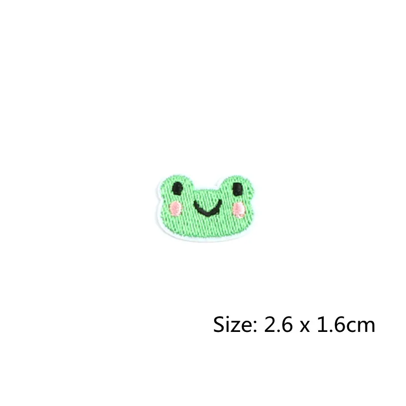 10pcs Mini Small Frog Patch On Clothes DIY Animal Stickers Iron On Embroidery Patches Badge Sewing Fabric Appliques