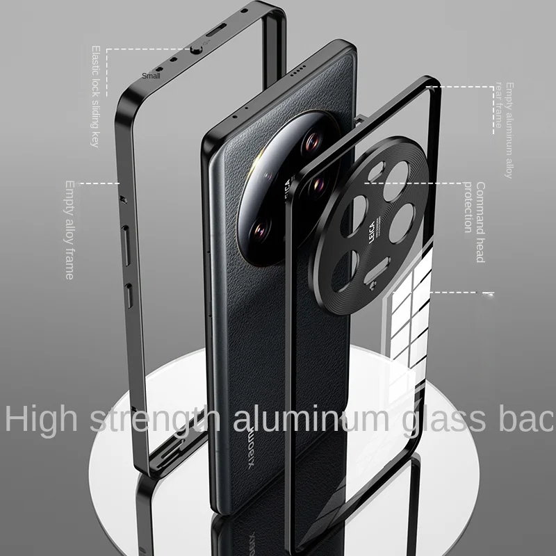 Metal Bumper with Clear Back Tempered Glass Case For Xiaomi Mi 13 Ultra 13Ultra Xiaomi13Ultra with Metal Camera Lens Protector