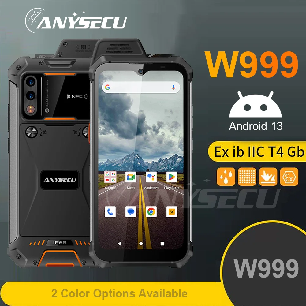

ANYSECU W999 Walkie Talkie 8GB+128GB 6.3 Inch FHD 5000mAh Smartphone Andriod 13 NFC Cell Phones, NFC, SOS, GPS, Group Talk,