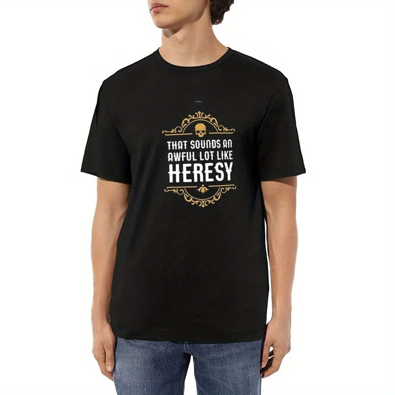 يبدو Warhammer مثل طاقم الرقبة الكاجوال للترفيه المصنوع "This Heresy" المناسب 40k 180g تي شيرت جرافيك قطن، تي شيرت، Ath