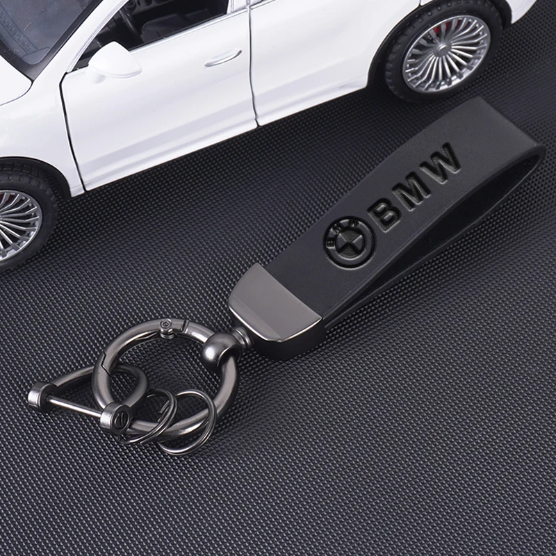 Leather Zinc Alloy Car Keychain Key Ring For BMW X1 X2 X3 X5 X4 X6 X7 G30 G20 G32 G11 G12 F40 F30 F20 F10 F34 F07 accessories view 2