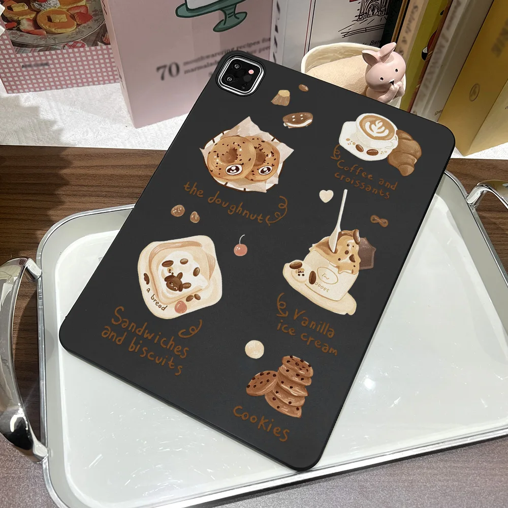 Straight Edge Matte Tablet Case for Xiaomi Pad 6S 7S 6 7 8 Pro 11.2 inches Mini 8.8 inch Shell Cute Cartoon Bakery Dessert Style