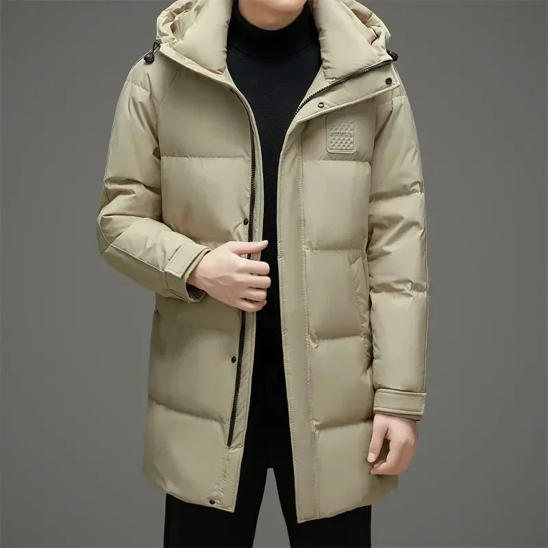 COZOK New Men's Medium Long Down Jacket Thickened Cold Resistance Winter Business Leisure Warm