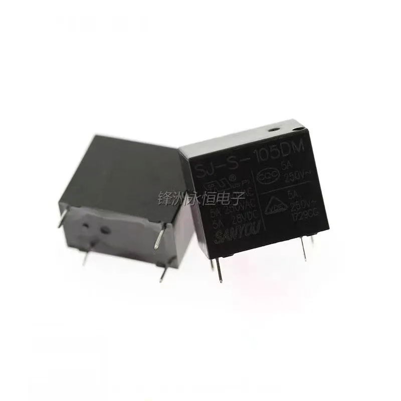 5Pcs 4Pin 5A Power Relay Set SJ-S-105DM SJ-S-112DM SJ-S-124DM Compatible with 5VDC 12VDC 24VDC Electronic Components