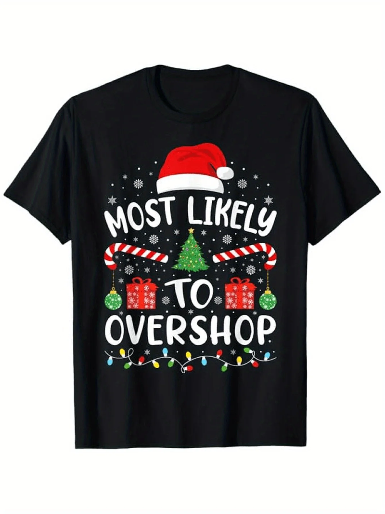 Most Likely To Overshop Shopping squad family Joke Christmas T Shirt, 100% Cotton, Gift for Men Women Dad Mom Friends, S XXXL