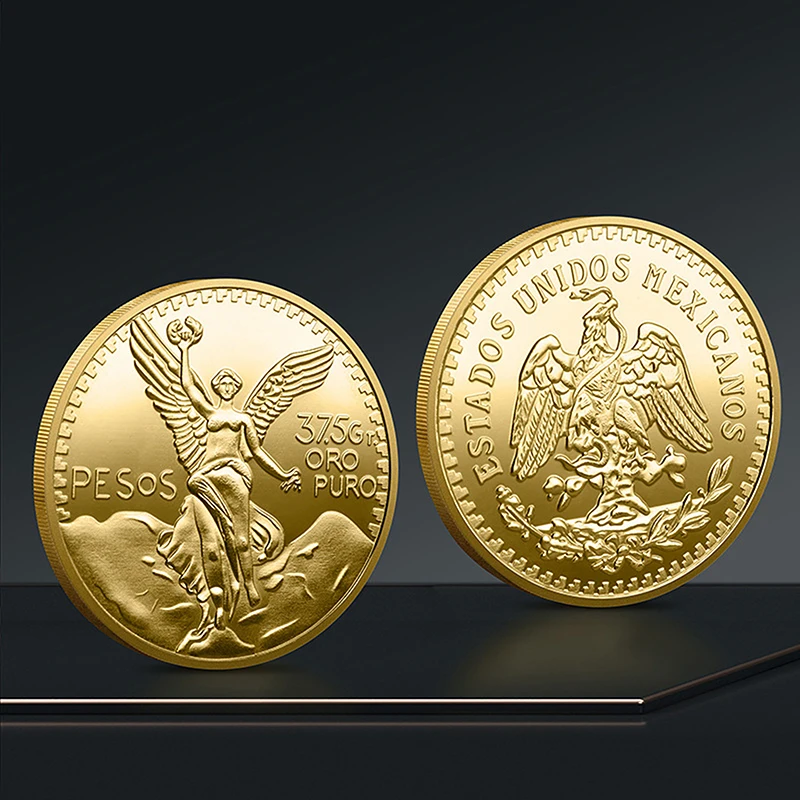 1pc Mexican Eagle Snake Commemorative Coin Gold-plated Statue Of Liberty Commemorative Coin Collection Gift Sourvenir