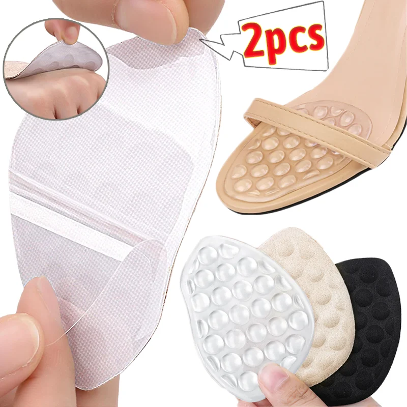 Shoe Pads Forefoot Cushion JP Fleece Massage Non-slip Women High Heel Insert Pain Relief Ball Foot Support Sole Shoe Accessories