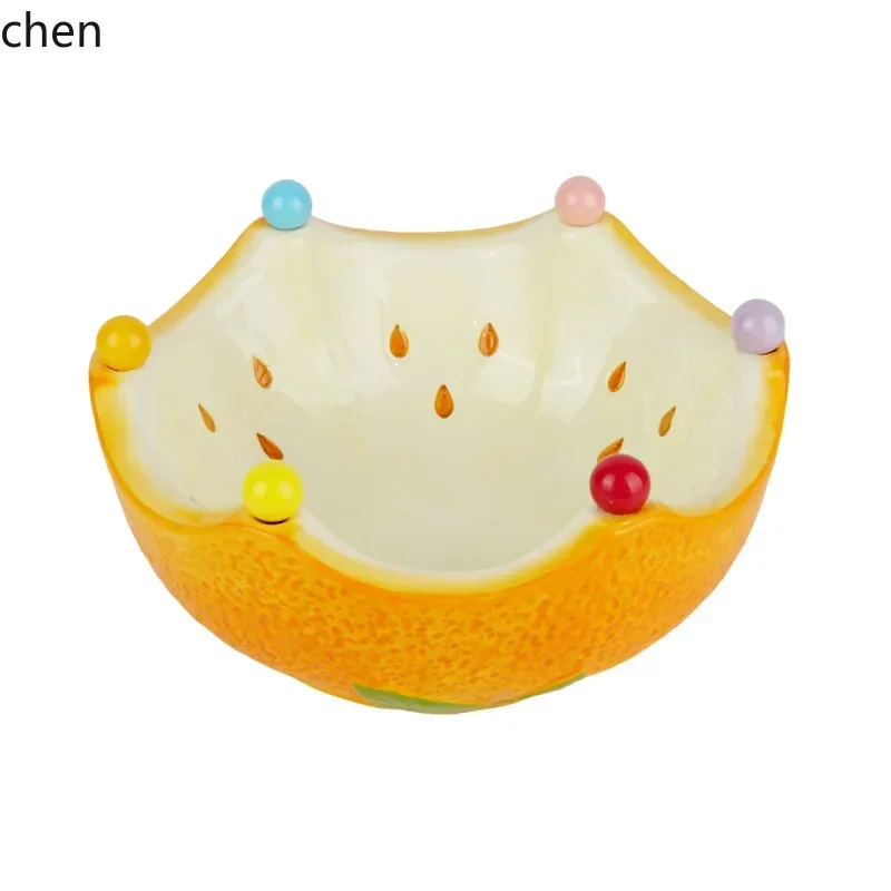 

auspicious ceramic home coffee table living room fruit plate new year dessert stainless steel fruit fork storage jar