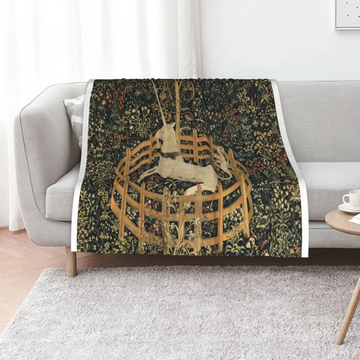 

The Unicorn In Captivity Throw Blanket Softest Flannels Kid'S Hair Blankets