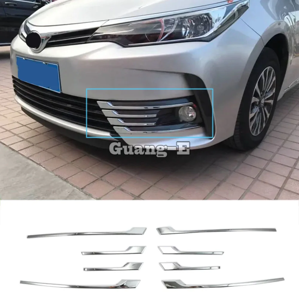 

For Toyota Corolla Altis 2017 2018 2019 Car Styling Body Head Front Fog Eyebrow Trim Light Lamp Frame Stick Cover Frame 8pcs