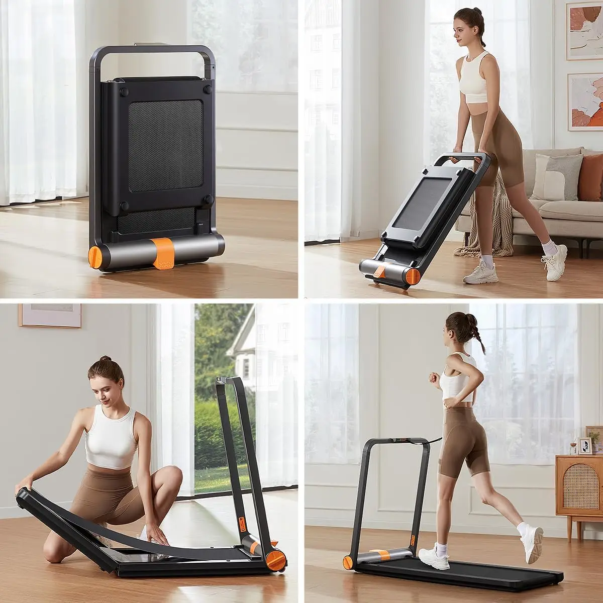 MC11 Folding Treadmill 2 in 1 Walking Pad Under Desk Foldable Walking and Running Treadmills for Office and Home No Installation