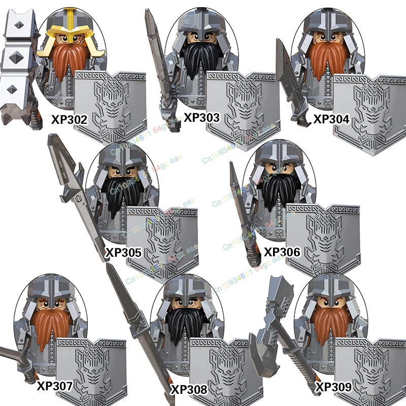 

Movie Science Fiction Series Medieval Knight Weapons Shield Accessories Military Building Blocks Action Figures Toys KT1040