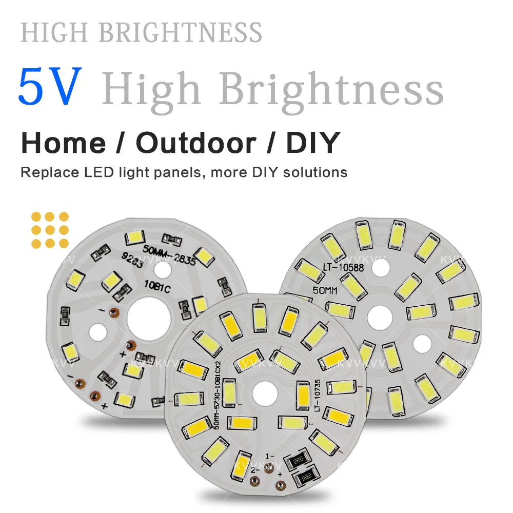 5W LED Chip Board SMD 5730 DC 5V Dimmable Emitting Diode Bead Light For Home Lighting Bulb Replaceable Light Source Accessories