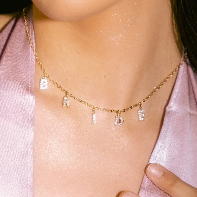 Women Minimalist Combined Letter Pendant Necklace, Personalized Trendy Neck Jewelry for Casual Use